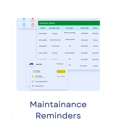 Maintainance reminder - vehicle tracking